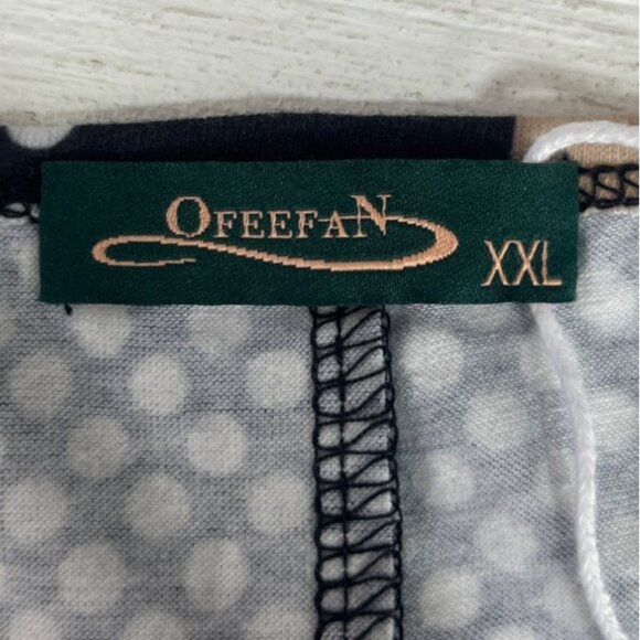 Ofeefan Striped Polka Dot Short Sleeve Top Womens XXL Orange Black New - Picture 6 of 10